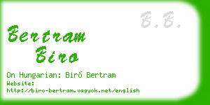 bertram biro business card